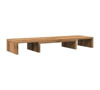 vidaXL Support de moniteur élévateur réglable chêne artisanal, support pour double moniteur, support de moniteur pour bureau, support de moniteur surélevé