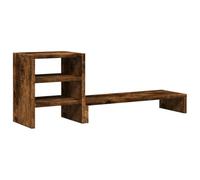 vidaXL Support de Moniteur et Organisateur de Bureau Bois d'ingénierie, Support de Moniteur réglable, Support pour écran d'ordinateur, Support d'ordinateur