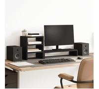 vidaXL Support de moniteur et organisateur de bureau en bois d'ingénierie