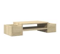 vidaXL Support de moniteur et rangement chêne sonoma bois d'ingénierie, support de moniteur pour bureau, étagère de 854681