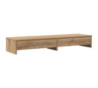 vidaXL Support de moniteur chêne artisanal en bois d'ingénierie avec tiroirs et étagère
