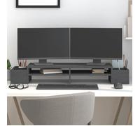 vidaXL Support de moniteur Gris 100x27,5x15 cm Bois de pin solide 813971