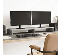 vidaXL Support de moniteur bois d'ingénierie gris béton 100x27x10 cm