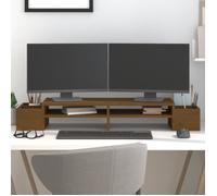 Support de moniteur Marron miel 100x27,5x15 cm Bois pin solide