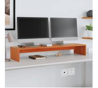 vidaXL Support de moniteur marron miel 100x27x15 cm bois de pin solide, support de moniteur double, support de moniteur en 847165