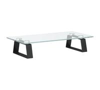vidaXL Support de moniteur noir 40x20x8 cm verre trempé et métal