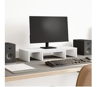vidaXL Support de moniteur réglable 854625 – bois d'ingénierie blanc
