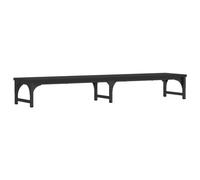 vidaXL Support de Moniteur, Réhausseur d’Écran avec Pieds Réglables, Support d'Ordinateur avec Rangement Bureau Intérieur, Noir Bois d'Ingénierie