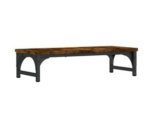 vidaXL Support de Moniteur, Réhausseur d’Écran avec Pieds Réglables, Support d'Ordinateur avec Rangement Bureau Intérieur, Chêne Fumé Bois d'Ingénierie