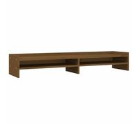 vidaXL Support de Moniteur Rehausseur d'Ecran Support pour Ordinateur Portable Bureau Maison Intérieur Marron Miel 100x24x16 cm Bois de Pin Solide