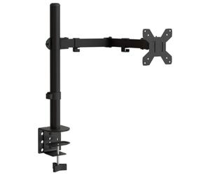 vidaXL Support de Moniteur, Support d'Écran PC avec Hauterur Réglable, Bras pour Moniteur d’Ordinateur Bureau, Noir Acier VESA 75/100 mm