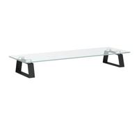 vidaXL Support de moniteur Réhausseur d'écran 374224 – avec rangement – verre noir