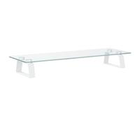 vidaXL Support de moniteur blanc 60x20x8 cm verre trempé et métal