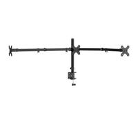 vidaXL Support moniteur triple réglable – Hauteur réglable, Rotation 360°, Pince en C