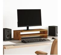 vidaXL Support de moniteur vieux bois 54x22x15 cm bois d'ingénierie, support de moniteur pour bureau, étagère de moniteur, 854776