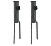 vidaXL Support de parasol avec piquets 2 pcs 9x35 cm acier galvanisé