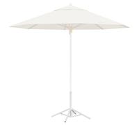 vidaXL Support de parasol blanc en acier pour mât de 25-32 mm, base pour parasol de jardin, support pliable en acier, multi-pieds pour extérieur, parfait pour la cour