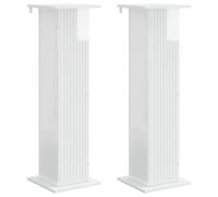 vidaXL Support de Plante 2 pcs Blanc brillant 30,5 x 30 x 100,5 cm