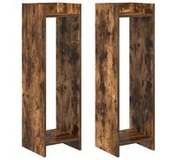 vidaXL Support de Plante 2 pcs Chêne Fumé 30 x 30 x 100 cm