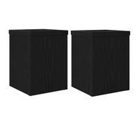 vidaXL Support de Plante 2 pcs Chêne Noir 15 x 15 x 20 cm, Etagère Moderne pour Salon, Support surélevé pour Plantes d'intérieur, déco Polyvalente, mobilier de Jardin Chic