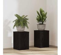 vidaXL Supports de plantes 2 pcs Chêne noir 20 x 20 x 30 cm – Étagère moderne pour salon