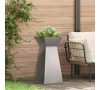vidaXL Jardinière à Pilier Argent 35 x 35 x 73 cm Acier Inoxydable, Jardin et terrasse, bac Moderne résistant pour déco extérieure, présentoir à Plantes, Support décoratif, Accessoires