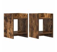 vidaXL Support de Plante avec étagère 2 pcs Chêne Fumé 30 x 30 x 40 cm