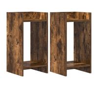 vidaXL Support de Plante avec étagère 2 pcs Chêne Fumé 30 x 30 x 60 cm