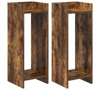 vidaXL Support de Plante avec étagère 2 pcs Chêne Fumé 30 x 30 x 80 cm