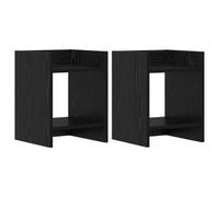 vidaXL Support de Plante avec étagère 2 pcs Chêne Noir 30 x 30 x 40 cm