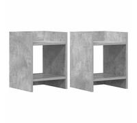 vidaXL Support de Plante avec étagère 2 pcs Gris Béton 30 x 30 x 40 cm