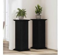 vidaXL Support de plante moderne rectangulaire Chêne noir – Bois d'ingénierie 33×33×100 cm