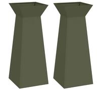 vidaXL Support de plante Vert olive Métal 40 x 40 x 101 cm