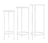 vidaXL Support de plantes 3 pcs Style vintage Métal Blanc antique 245937