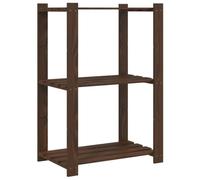 vidaXL Étagère de rangement 3 niveaux – bois de pin solide, marron, moderne