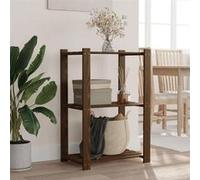 vidaXL Étagère de rangement 3 niveaux – bois de pin solide, marron, moderne