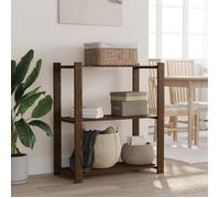 vidaXL Étagère de rangement 3 niveaux – Organisateur moderne en bois de pin marron