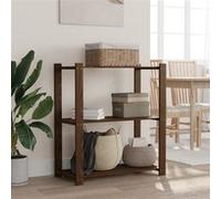 vidaXL Étagère de rangement 3 niveaux – Organisateur moderne en bois de pin marron
