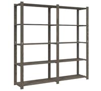 Support de rangement à 5 niveaux gris 170x38x170 cm bois de pin