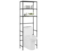 Vidaxl Support De Rangement De Toilette À 3 Niveaux Noir 53x28x169 Cm Noir