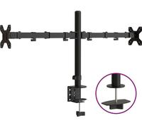 vidaXL Support de table pour 2 écrans Noir Acier VESA 75/100 mm