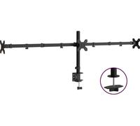 vidaXL Support de table pour 3 écrans Noir Acier VESA 75/100 mm