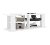 vidaXL Support de télévision Blanc 96 x 35 x 33,5 cm, Aménagement Salon, Meuble TV Moderne, étagère Pratique, Armoire en Bois, unité Durable, Design épuré