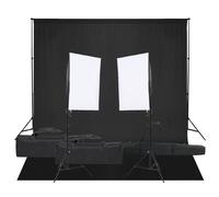 vidaXL Support de toile de fond noir 254x243 cm acier