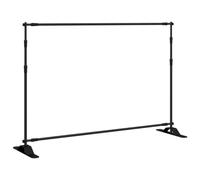 vidaXL Support de toile de fond 305x243 cm en acier, réglable et portable – noir