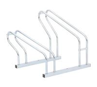 vidaXL Support de vélo au sol autoportant pour 2 vélos acier galvanisé