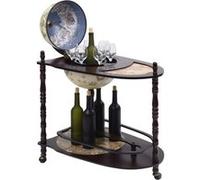 vidaXL Support de vin autoportant globe Bois d'eucalyptus Vert Vert G