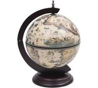 vidaXL Support de Vin Globe de Dessus de Table Range Bouteilles Armoire à Vin Casier à Bouteilles Porte-Bouteille Blanc et Marron Bois d'Eucalyptus