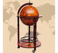 vidaXL Support de vin globe 60774 en bois d'eucalyptus Marron G