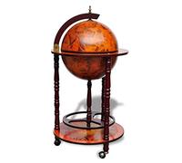 vidaXL Support de vin globe 60774 en bois d'eucalyptus Marron G